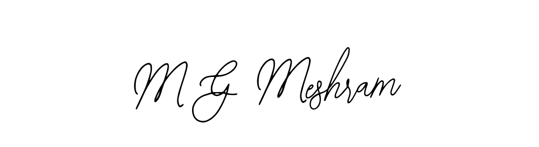 Use a signature maker to create a handwritten signature online. With this signature software, you can design (Bearetta-2O07w) your own signature for name M G Meshram. M G Meshram signature style 12 images and pictures png