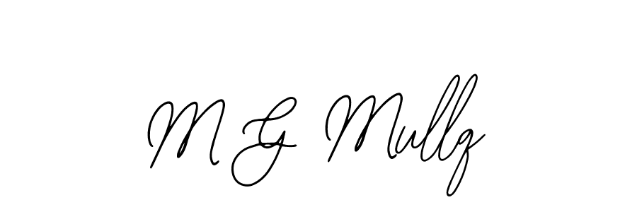 The best way (Bearetta-2O07w) to make a short signature is to pick only two or three words in your name. The name M G Mullq include a total of six letters. For converting this name. M G Mullq signature style 12 images and pictures png
