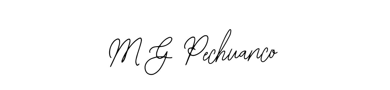 You should practise on your own different ways (Bearetta-2O07w) to write your name (M G Pechuanco) in signature. don't let someone else do it for you. M G Pechuanco signature style 12 images and pictures png