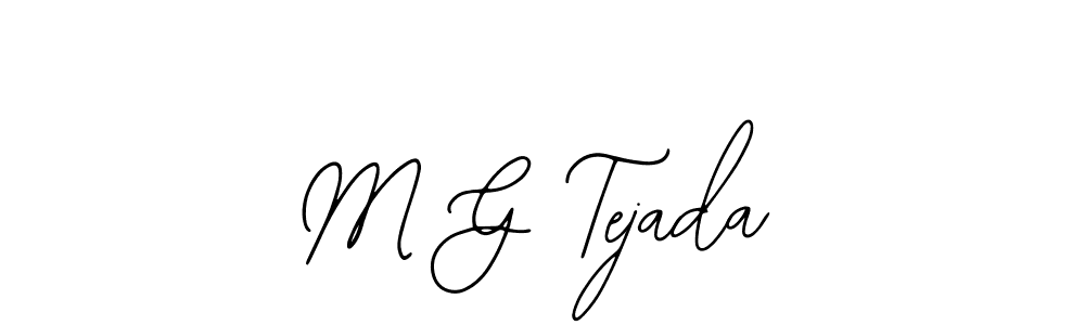 How to make M G Tejada name signature. Use Bearetta-2O07w style for creating short signs online. This is the latest handwritten sign. M G Tejada signature style 12 images and pictures png