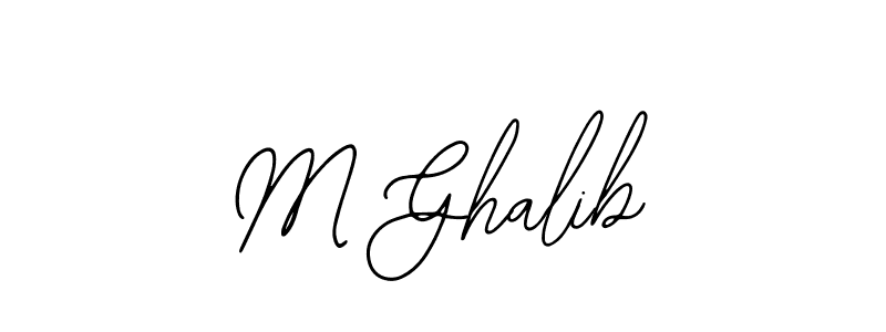if you are searching for the best signature style for your name M Ghalib. so please give up your signature search. here we have designed multiple signature styles  using Bearetta-2O07w. M Ghalib signature style 12 images and pictures png