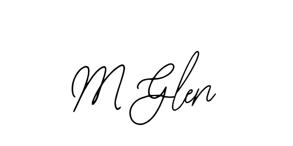 How to make M Glen name signature. Use Bearetta-2O07w style for creating short signs online. This is the latest handwritten sign. M Glen signature style 12 images and pictures png