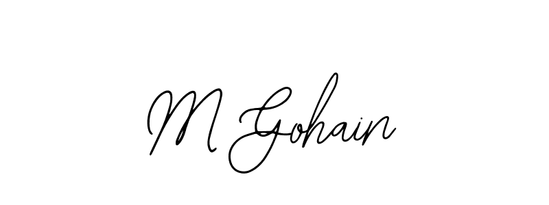 Make a beautiful signature design for name M Gohain. With this signature (Bearetta-2O07w) style, you can create a handwritten signature for free. M Gohain signature style 12 images and pictures png