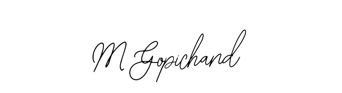 How to make M Gopichand name signature. Use Bearetta-2O07w style for creating short signs online. This is the latest handwritten sign. M Gopichand signature style 12 images and pictures png