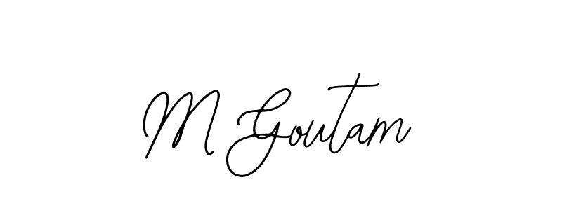 The best way (Bearetta-2O07w) to make a short signature is to pick only two or three words in your name. The name M Goutam include a total of six letters. For converting this name. M Goutam signature style 12 images and pictures png