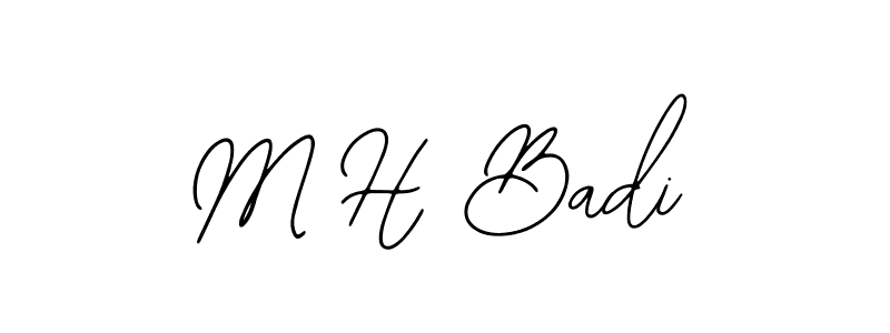 Make a beautiful signature design for name M H Badi. With this signature (Bearetta-2O07w) style, you can create a handwritten signature for free. M H Badi signature style 12 images and pictures png