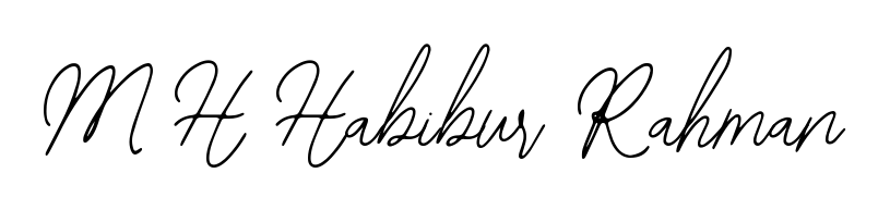 Discover how M H Habibur Rahman looks in an executive cursive font (Bearetta-2O07w). Perfect for legal documents, invoices, and certificates. M H Habibur Rahman signature style 12 images and pictures png