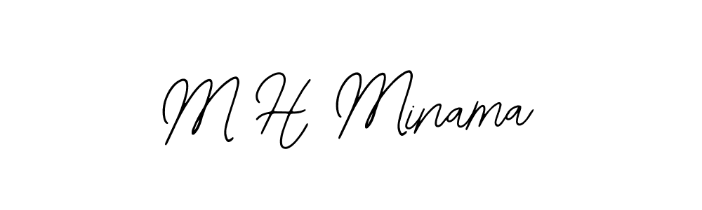 Design your own signature with our free online signature maker. With this signature software, you can create a handwritten (Bearetta-2O07w) signature for name M H Minama. M H Minama signature style 12 images and pictures png