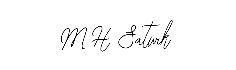 The best way (Bearetta-2O07w) to make a short signature is to pick only two or three words in your name. The name M H Satwik include a total of six letters. For converting this name. M H Satwik signature style 12 images and pictures png