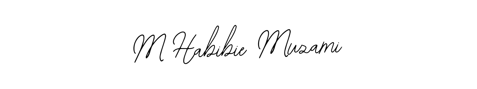 You should practise on your own different ways (Bearetta-2O07w) to write your name (M Habibie Muzami) in signature. don't let someone else do it for you. M Habibie Muzami signature style 12 images and pictures png