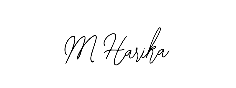 Design your own signature with our free online signature maker. With this signature software, you can create a handwritten (Bearetta-2O07w) signature for name M Harika. M Harika signature style 12 images and pictures png