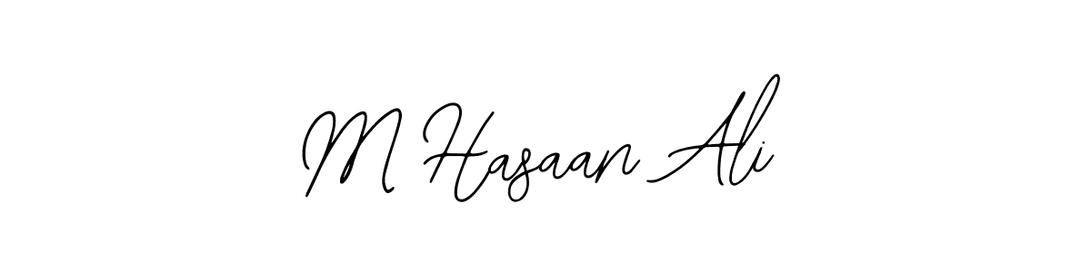 The best way (Bearetta-2O07w) to make a short signature is to pick only two or three words in your name. The name M Hasaan Ali include a total of six letters. For converting this name. M Hasaan Ali signature style 12 images and pictures png