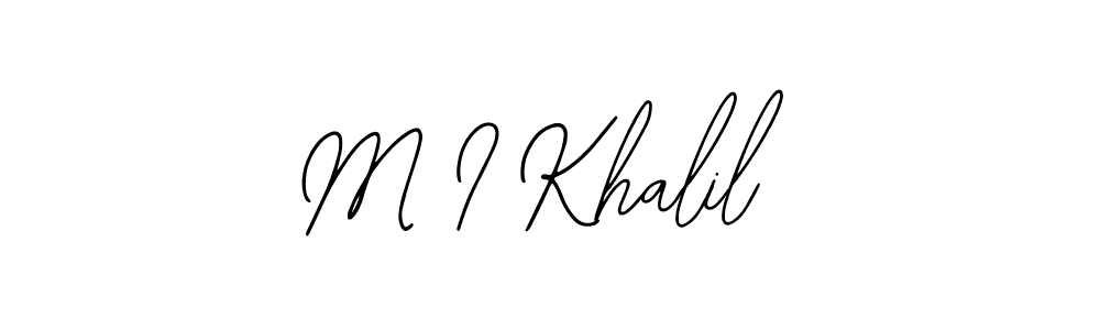 Use a signature maker to create a handwritten signature online. With this signature software, you can design (Bearetta-2O07w) your own signature for name M I Khalil. M I Khalil signature style 12 images and pictures png