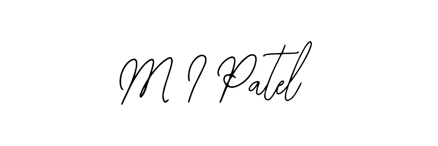 How to make M I Patel name signature. Use Bearetta-2O07w style for creating short signs online. This is the latest handwritten sign. M I Patel signature style 12 images and pictures png