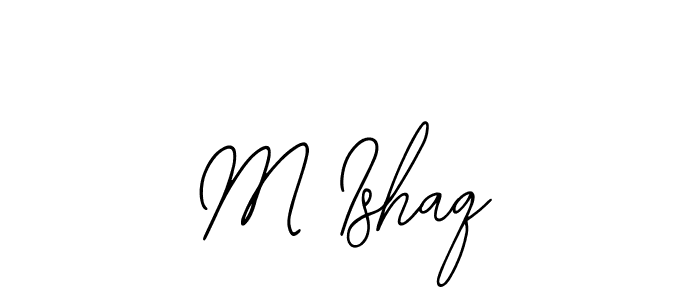 You should practise on your own different ways (Bearetta-2O07w) to write your name (M Ishaq) in signature. don't let someone else do it for you. M Ishaq signature style 12 images and pictures png