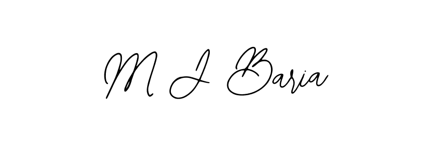 Design your own signature with our free online signature maker. With this signature software, you can create a handwritten (Bearetta-2O07w) signature for name M J Baria. M J Baria signature style 12 images and pictures png