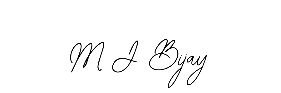 How to make M J Bijay name signature. Use Bearetta-2O07w style for creating short signs online. This is the latest handwritten sign. M J Bijay signature style 12 images and pictures png