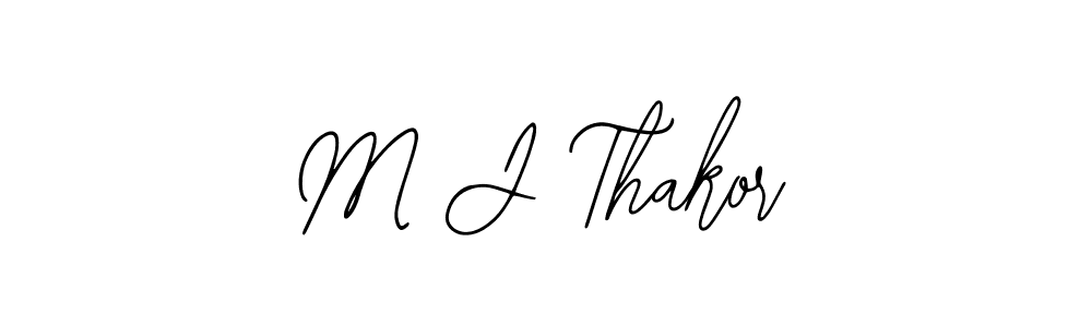 Also we have M J Thakor name is the best signature style. Create professional handwritten signature collection using Bearetta-2O07w autograph style. M J Thakor signature style 12 images and pictures png