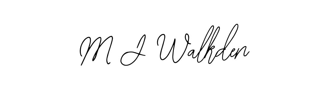 How to make M J Walkden name signature. Use Bearetta-2O07w style for creating short signs online. This is the latest handwritten sign. M J Walkden signature style 12 images and pictures png