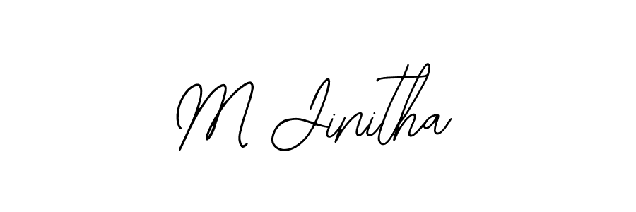 Use a signature maker to create a handwritten signature online. With this signature software, you can design (Bearetta-2O07w) your own signature for name M Jinitha. M Jinitha signature style 12 images and pictures png