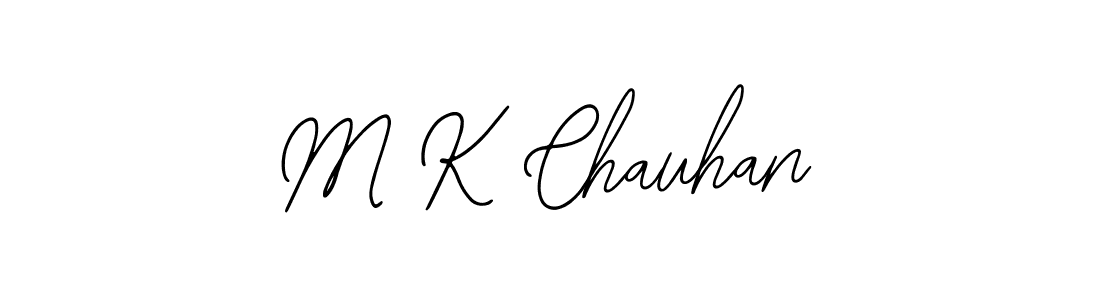 How to make M K Chauhan name signature. Use Bearetta-2O07w style for creating short signs online. This is the latest handwritten sign. M K Chauhan signature style 12 images and pictures png