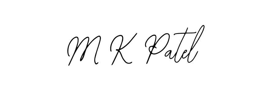 The best way (Bearetta-2O07w) to make a short signature is to pick only two or three words in your name. The name M K Patel include a total of six letters. For converting this name. M K Patel signature style 12 images and pictures png