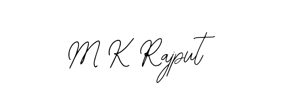 The best way (Bearetta-2O07w) to make a short signature is to pick only two or three words in your name. The name M K Rajput include a total of six letters. For converting this name. M K Rajput signature style 12 images and pictures png