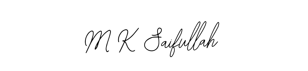 if you are searching for the best signature style for your name M K Saifullah. so please give up your signature search. here we have designed multiple signature styles  using Bearetta-2O07w. M K Saifullah signature style 12 images and pictures png