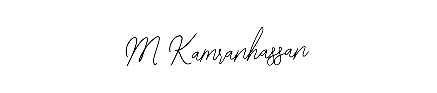 Bearetta-2O07w is a professional signature style that is perfect for those who want to add a touch of class to their signature. It is also a great choice for those who want to make their signature more unique. Get M Kamranhassan name to fancy signature for free. M Kamranhassan signature style 12 images and pictures png