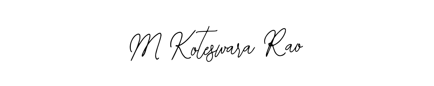 The best way (Bearetta-2O07w) to make a short signature is to pick only two or three words in your name. The name M Koteswara Rao include a total of six letters. For converting this name. M Koteswara Rao signature style 12 images and pictures png