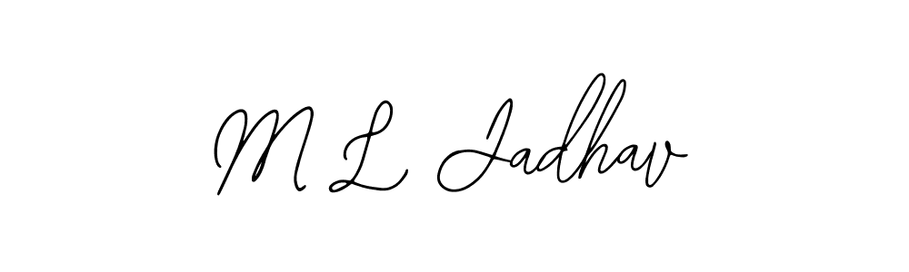 if you are searching for the best signature style for your name M L Jadhav. so please give up your signature search. here we have designed multiple signature styles  using Bearetta-2O07w. M L Jadhav signature style 12 images and pictures png