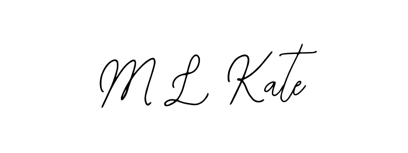 How to make M L Kate name signature. Use Bearetta-2O07w style for creating short signs online. This is the latest handwritten sign. M L Kate signature style 12 images and pictures png