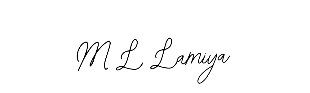 It looks lik you need a new signature style for name M L Lamiya. Design unique handwritten (Bearetta-2O07w) signature with our free signature maker in just a few clicks. M L Lamiya signature style 12 images and pictures png