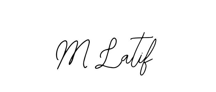 You should practise on your own different ways (Bearetta-2O07w) to write your name (M Latif) in signature. don't let someone else do it for you. M Latif signature style 12 images and pictures png