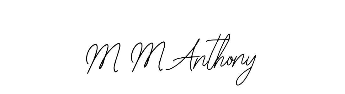 Similarly Bearetta-2O07w is the best handwritten signature design. Signature creator online .You can use it as an online autograph creator for name M M Anthony. M M Anthony signature style 12 images and pictures png