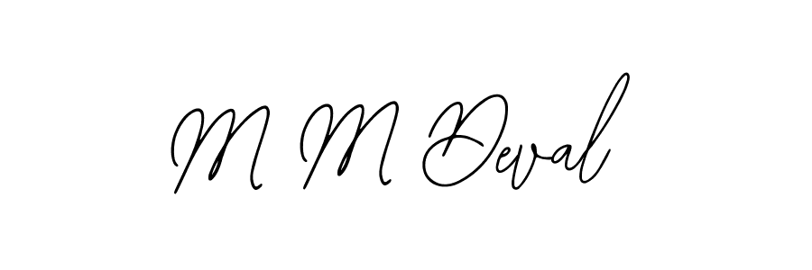 How to make M M Deval name signature. Use Bearetta-2O07w style for creating short signs online. This is the latest handwritten sign. M M Deval signature style 12 images and pictures png