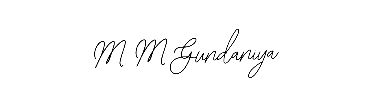 Similarly Bearetta-2O07w is the best handwritten signature design. Signature creator online .You can use it as an online autograph creator for name M M Gundaniya. M M Gundaniya signature style 12 images and pictures png