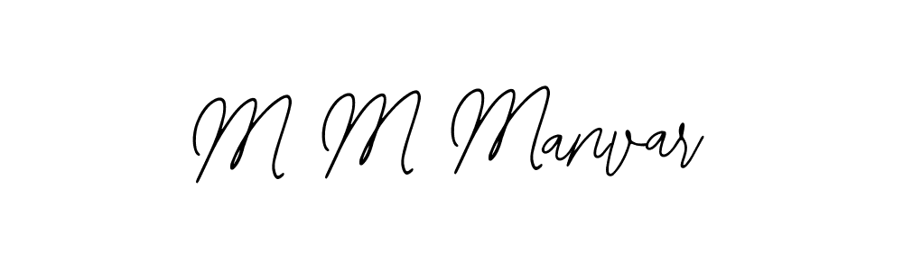 How to make M M Manvar name signature. Use Bearetta-2O07w style for creating short signs online. This is the latest handwritten sign. M M Manvar signature style 12 images and pictures png