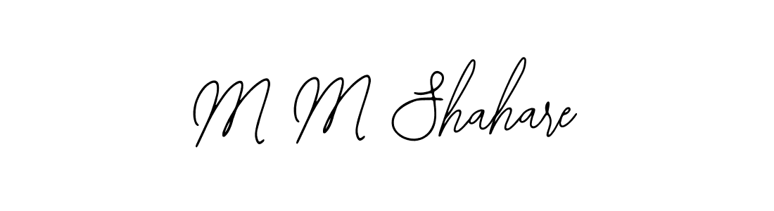 The best way (Bearetta-2O07w) to make a short signature is to pick only two or three words in your name. The name M M Shahare include a total of six letters. For converting this name. M M Shahare signature style 12 images and pictures png