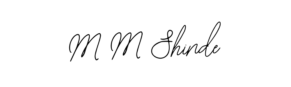 The best way (Bearetta-2O07w) to make a short signature is to pick only two or three words in your name. The name M M Shinde include a total of six letters. For converting this name. M M Shinde signature style 12 images and pictures png