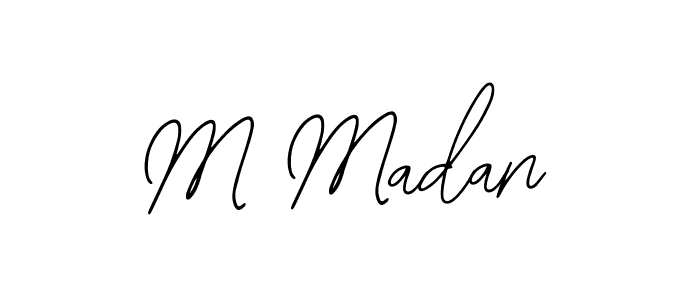 M Madan stylish signature style. Best Handwritten Sign (Bearetta-2O07w) for my name. Handwritten Signature Collection Ideas for my name M Madan. M Madan signature style 12 images and pictures png