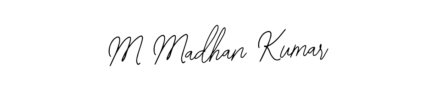 Use a signature maker to create a handwritten signature online. With this signature software, you can design (Bearetta-2O07w) your own signature for name M Madhan Kumar. M Madhan Kumar signature style 12 images and pictures png