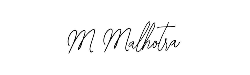 You should practise on your own different ways (Bearetta-2O07w) to write your name (M Malhotra) in signature. don't let someone else do it for you. M Malhotra signature style 12 images and pictures png