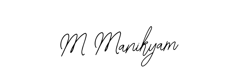 Design your own signature with our free online signature maker. With this signature software, you can create a handwritten (Bearetta-2O07w) signature for name M Manikyam. M Manikyam signature style 12 images and pictures png