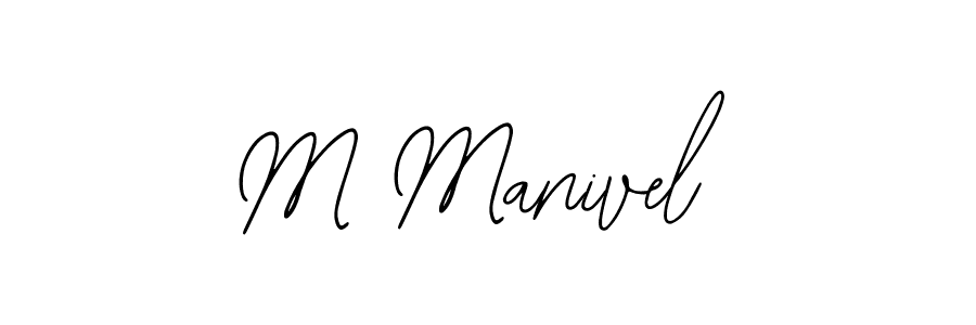 if you are searching for the best signature style for your name M Manivel. so please give up your signature search. here we have designed multiple signature styles  using Bearetta-2O07w. M Manivel signature style 12 images and pictures png