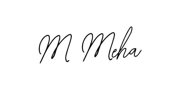 The best way (Bearetta-2O07w) to make a short signature is to pick only two or three words in your name. The name M Meha include a total of six letters. For converting this name. M Meha signature style 12 images and pictures png