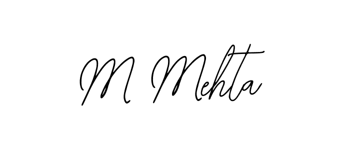 How to make M Mehta name signature. Use Bearetta-2O07w style for creating short signs online. This is the latest handwritten sign. M Mehta signature style 12 images and pictures png