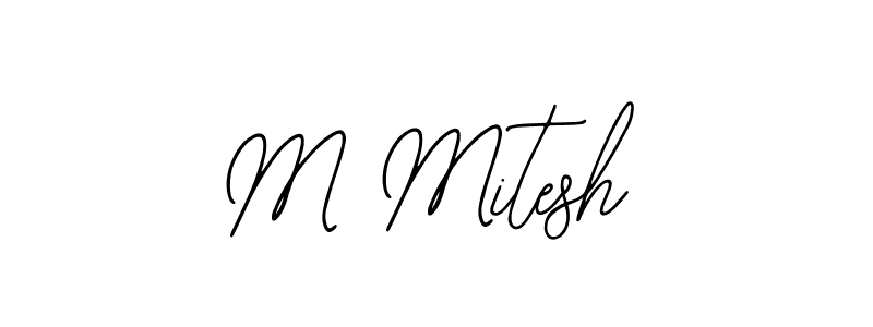 The best way (Bearetta-2O07w) to make a short signature is to pick only two or three words in your name. The name M Mitesh include a total of six letters. For converting this name. M Mitesh signature style 12 images and pictures png