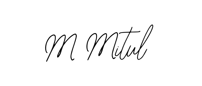 The best way (Bearetta-2O07w) to make a short signature is to pick only two or three words in your name. The name M Mitul include a total of six letters. For converting this name. M Mitul signature style 12 images and pictures png