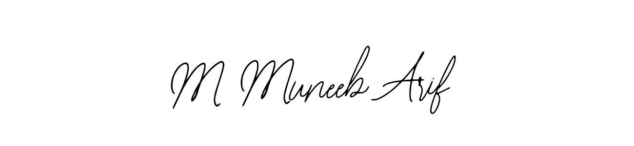 Use a signature maker to create a handwritten signature online. With this signature software, you can design (Bearetta-2O07w) your own signature for name M Muneeb Arif. M Muneeb Arif signature style 12 images and pictures png